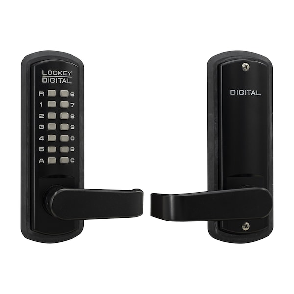 Mechanical Keyless Lever Lock W/ Passage Function Single Combination Jet Black Marine Grade